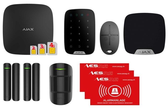 AJAX HUB 2 PLUS -  Funk Alarmanlage SET 2, Schwarz