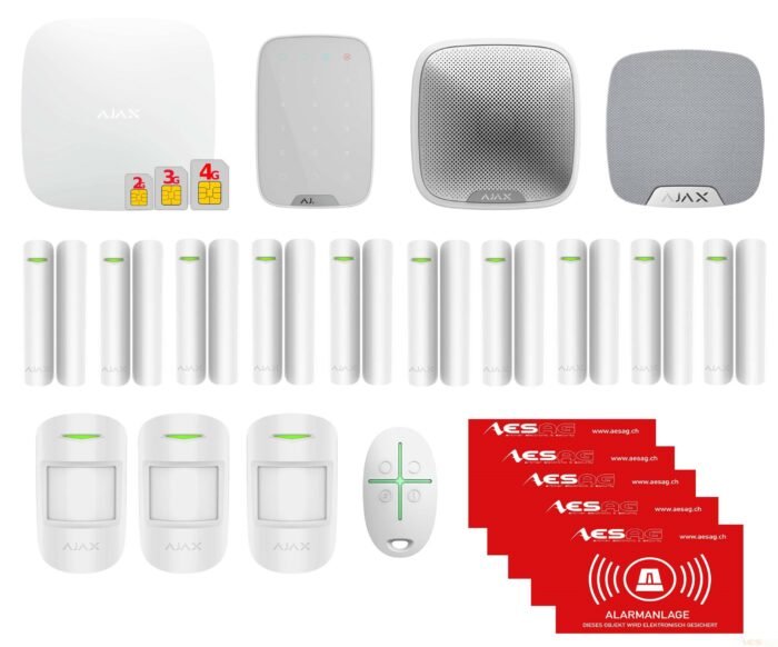 AJAX HUB 2 PLUS - Funk Alarmanlage SET 1, Weiss