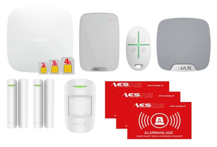 AJAX HUB 2 PLUS -  Funk Alarmanlage SET 2, Weiss
