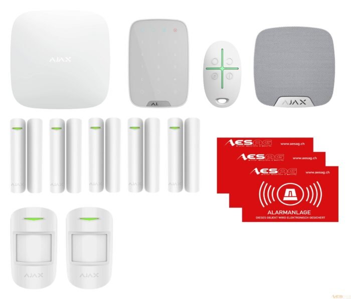 AJAX HUB 2 PLUS - Funk Alarmanlage SET 3, Weiss
