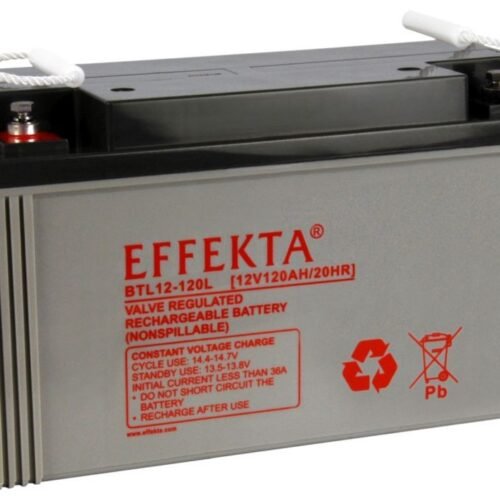 Effekta zbh. Akku 12V/120Ah, 10-Jahre Lebenserwartung, M8 Schraubanschluss, Kontaktfläche Ø 20mm