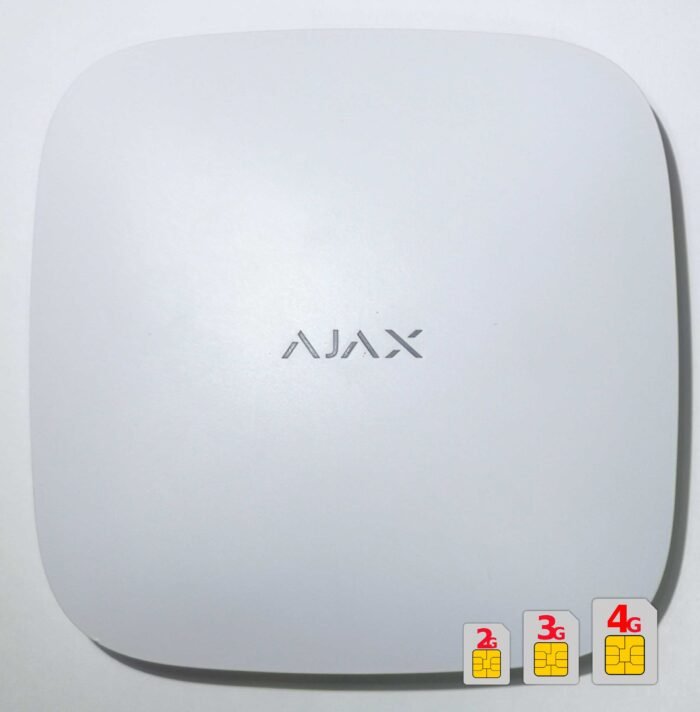 AJAX HUB 2 PLUS - Funk Alarmanlage, 2x4G-GSM, GPRS, WiFi, LAN, Weiss