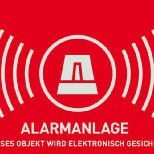 Warn-Aufkleber   Alarmanlage   74x52mm