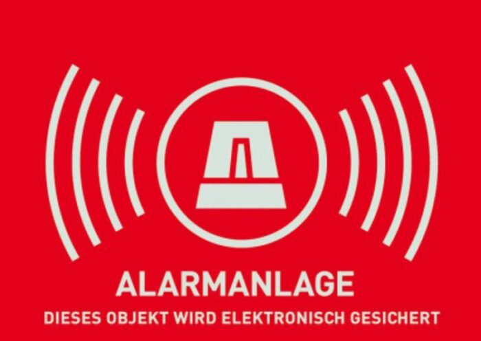 Warn-Aufkleber   Alarmanlage   74x52mm