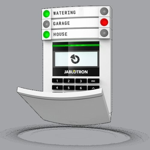 Jablotron BUS-Bedienteil, LCD-Display, Tastatur, RFID-Leser, weiß