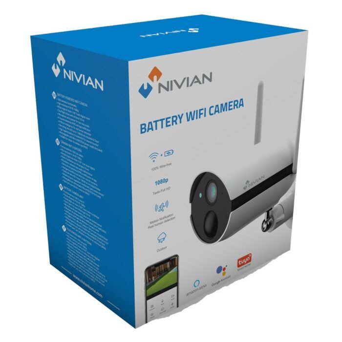 NIVIAN - Batterie Kamera, 1080p, WiFi, PIR, Audio, Smart - Image 6