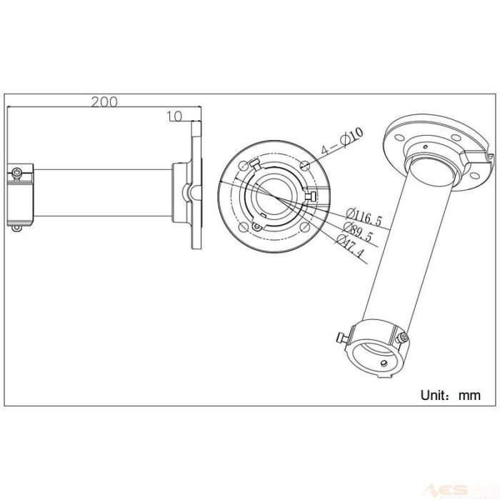 ABUS - Deckenhalterung 20 cm für PTZ-Dome-Kameras - Image 2